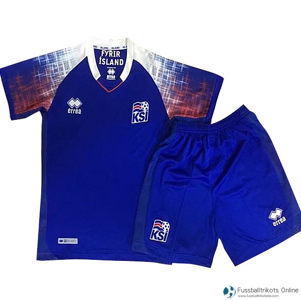 Island Trikot Heim Kinder 2018 Blau Fussballtrikots Günstig